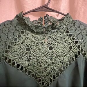 Elegant Green Lace Women's Top